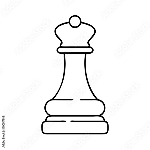 A Line Drawing of a Chess Queen Piece Showing Strategy and Gamesmanship