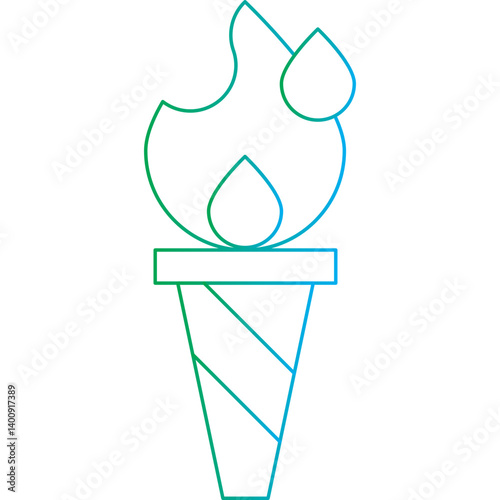 Torch icon single vector illustration