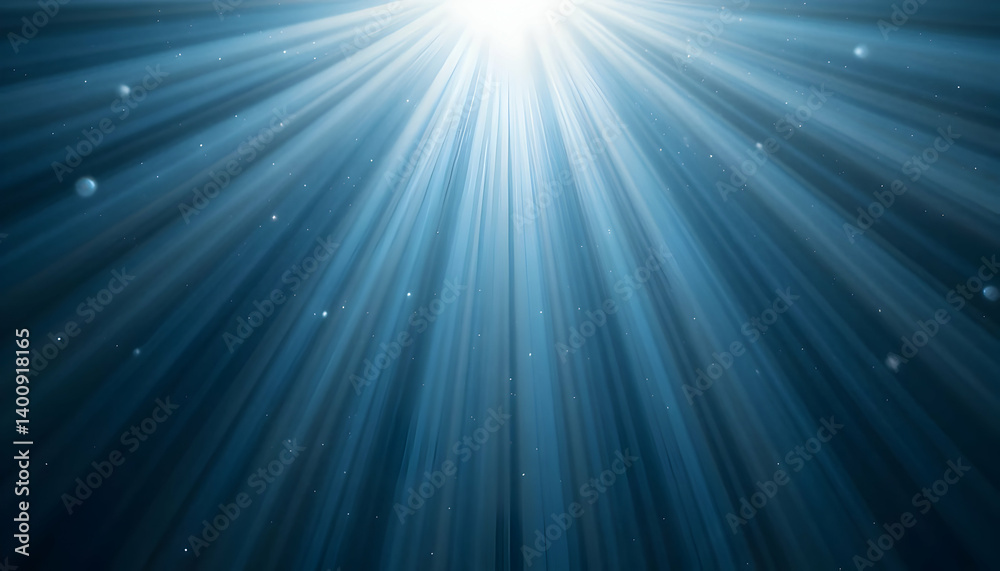 Fototapeta premium Radiant light underwater abstract background