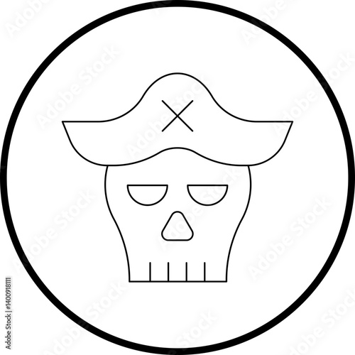 Pirate Skull I icon single vector illustration