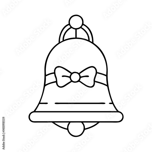 Adorable Christmas Bell with a Bow Illustration Festive Holiday Decor Winter Season Celebration