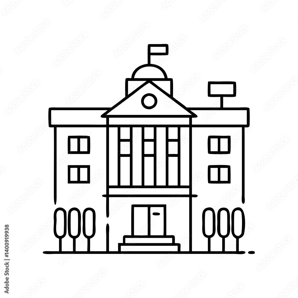 Classic Building Illustration Government Courthouse Municipal Hall City Hall Public Structure Landmark Architecture Drawing Sketch Outline Classic Building Illustration Government Courthouse Municipal Hall City Hall Public Structure Landmark Architecture Drawing Sketch Outline