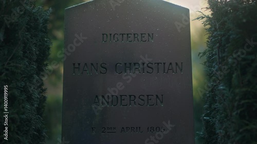 The grave of Hans Christian Andersen, the world-renowned Danish writer and poet from the 19th century. 