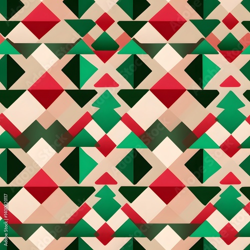 Geometric Pattern with Colorful Shapes and Bold Design Elements