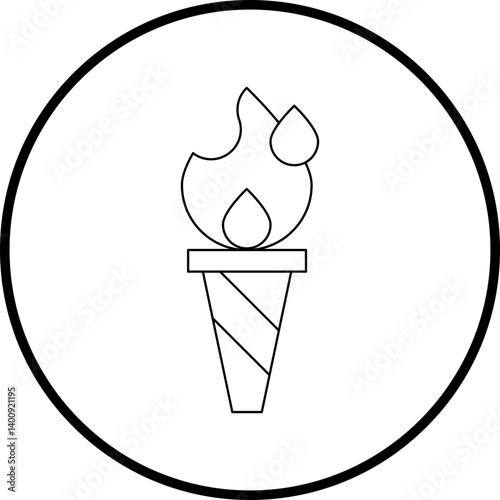Torch icon single vector illustration