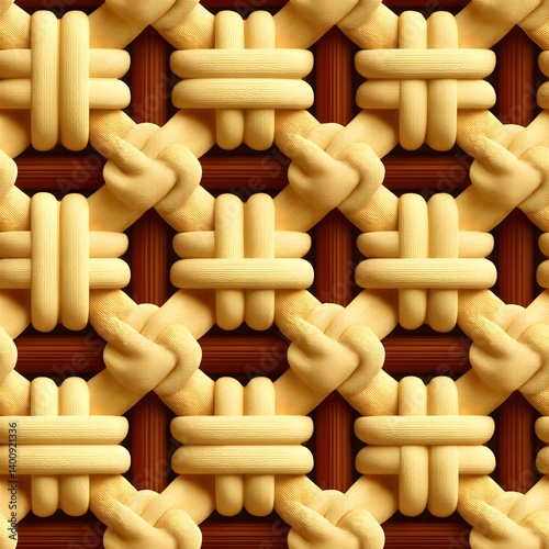 Intricate Yellow and Brown Textured Weave Pattern for Design Projects