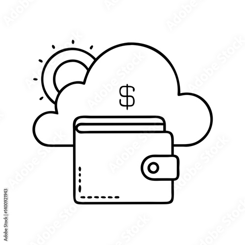 Cloud based digital wallet money savings online finance banking