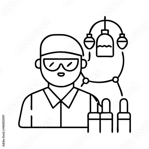 A Scientist or Technician Working with a Complex Fluid Dynamics Apparatus