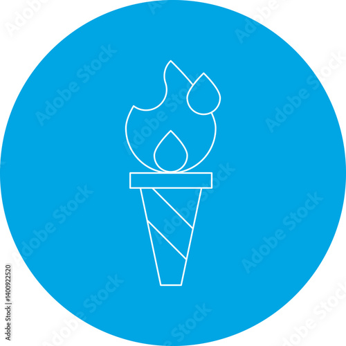 Torch icon single vector illustration