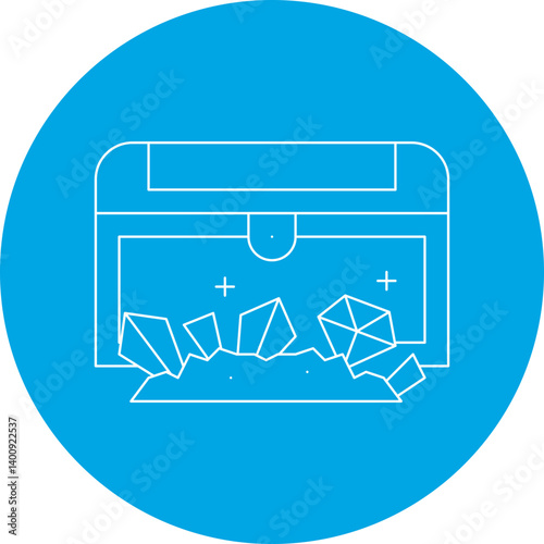 Treasure Chest I icon single vector illustration