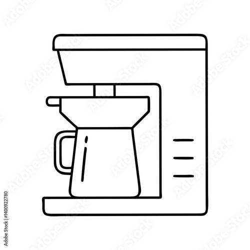 Simple Line Drawing of a Drip Coffee Maker for Brewing Delicious Coffee at Home