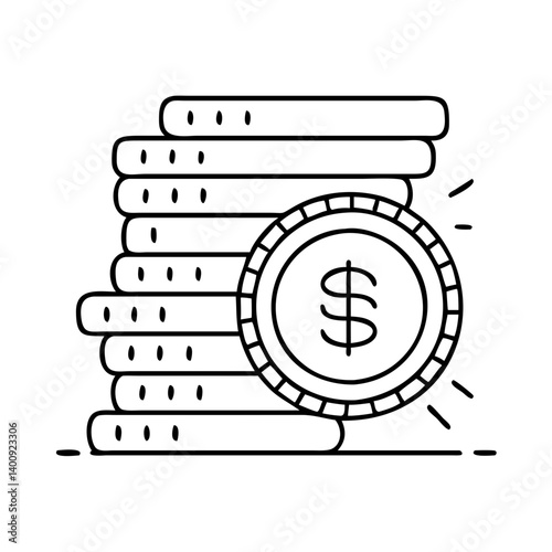 Stack of Coins Representing Financial Wealth and Prosperity
