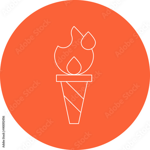 Torch icon single vector illustration