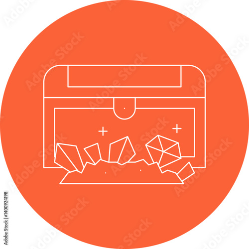 Treasure Chest I icon single vector illustration