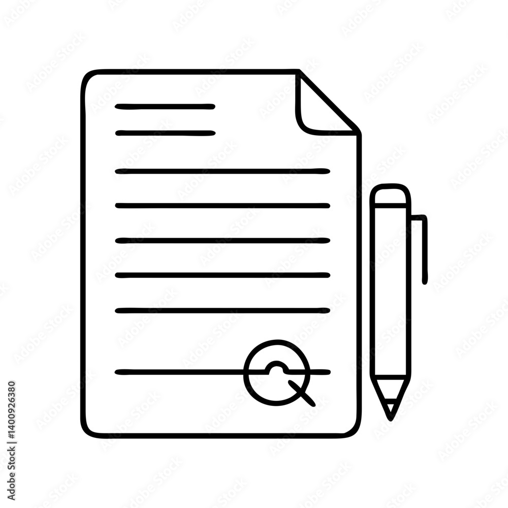Signed Document with Pen Ready for Signature Legal Contract Agreement Paperwork Signed Document with Pen Ready for Signature Legal Contract Agreement Paperwork