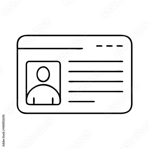 Identification Card Profile Outline Simple Graphic Design Element