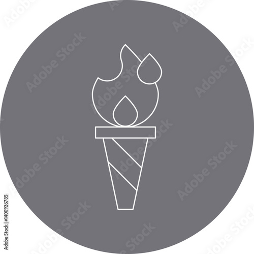 Torch icon single vector illustration