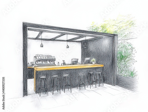 Cafe sketch: A cozy illustr...