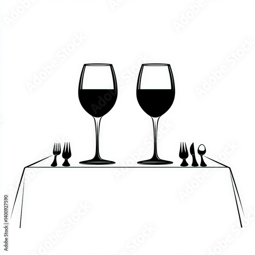dining silhouette , black a...