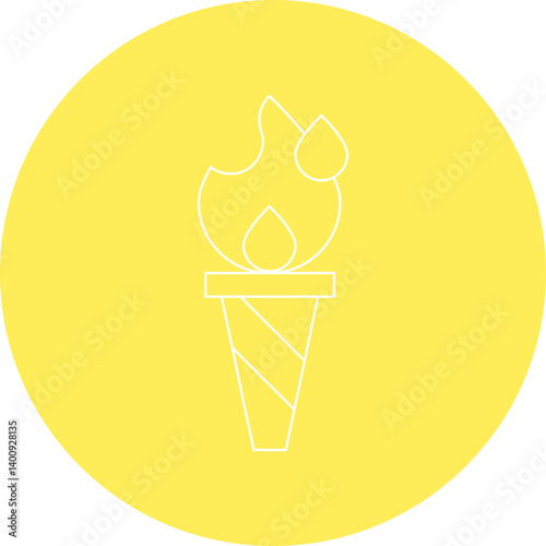 Torch icon single vector illustration