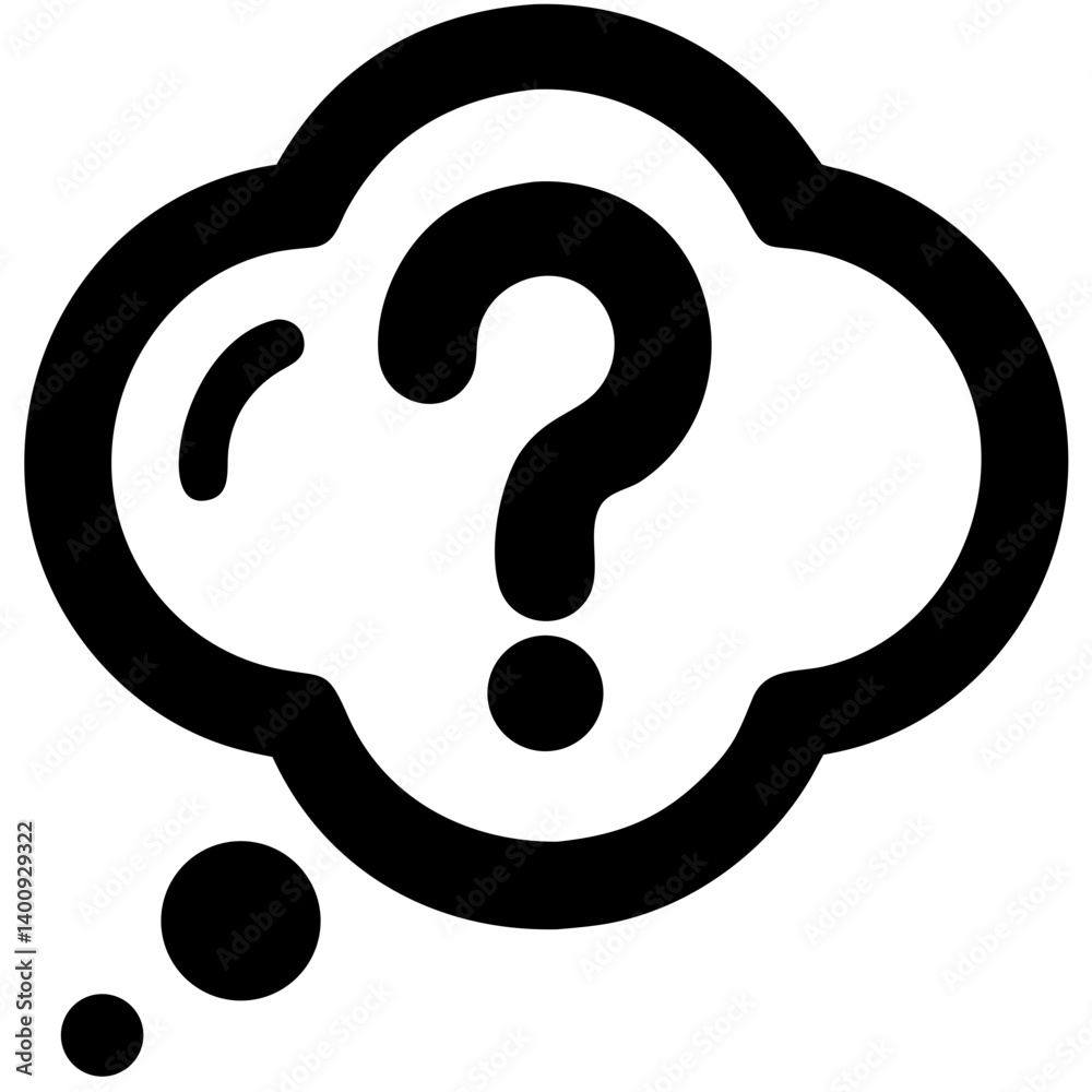 Thought bubble with question mark representing inquiry and curiosity Thought bubble with question mark representing inquiry and curiosity