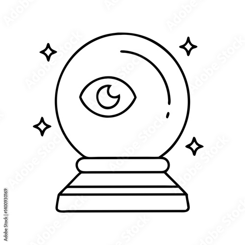 Mystical Crystal Ball with All Seeing Eye Fortune Teller Prediction Future Magic
