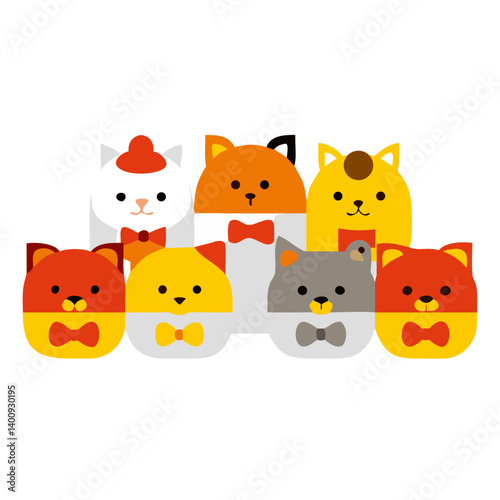 vector of  cute cats