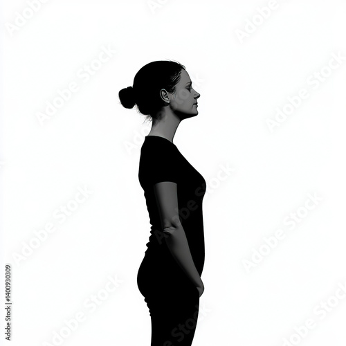woman side view silhouette ...