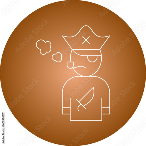 Pirate with Smoking Pipe icon single vector illustration