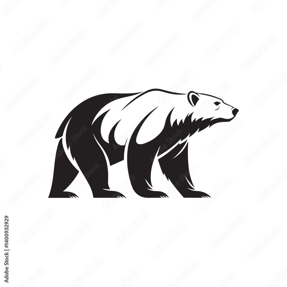 Fototapeta premium polar bear silhouette vector logo design
