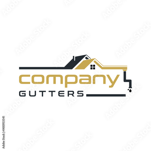gutters concept logo design vector template
