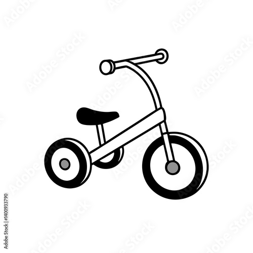 Pedal powered tricycle vector