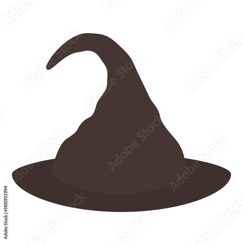 Witch hat. Wizard cap. Vector illustration isolated on white.