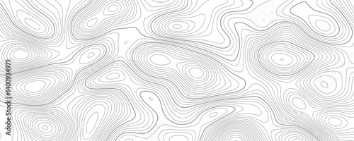Abstract wavy topographic line background. Seamless pattern and banner design. Modern and dynamic feel to topographic mapping vector illustration.