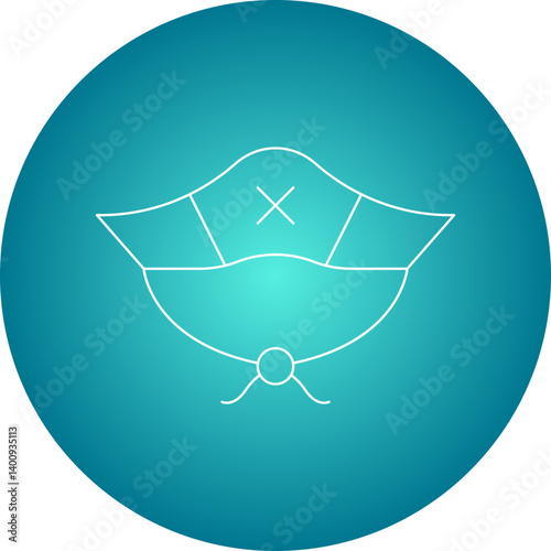 Pirate Hat II icon single vector illustration
