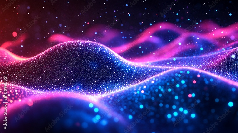 Fototapeta premium Iridescent Waves of Light: A Mesmerizing Display of Dazzling Color and Shimmer
