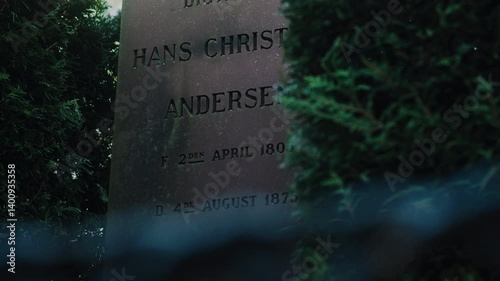 The grave of Hans Christian Andersen, the world-renowned Danish writer and poet from the 19th century. 