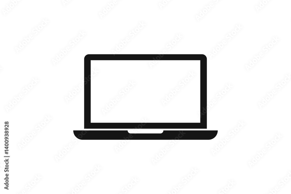 Laptop computer flat icon vector Laptop computer flat icon vector