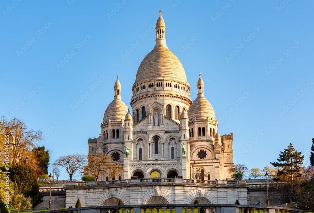 Basilica of Sacre Coeur (Sacred Heart) on Montmartre hill, Paris, France