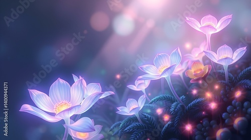 Enchanting Floral Scene Illuminated by Soft Radiance