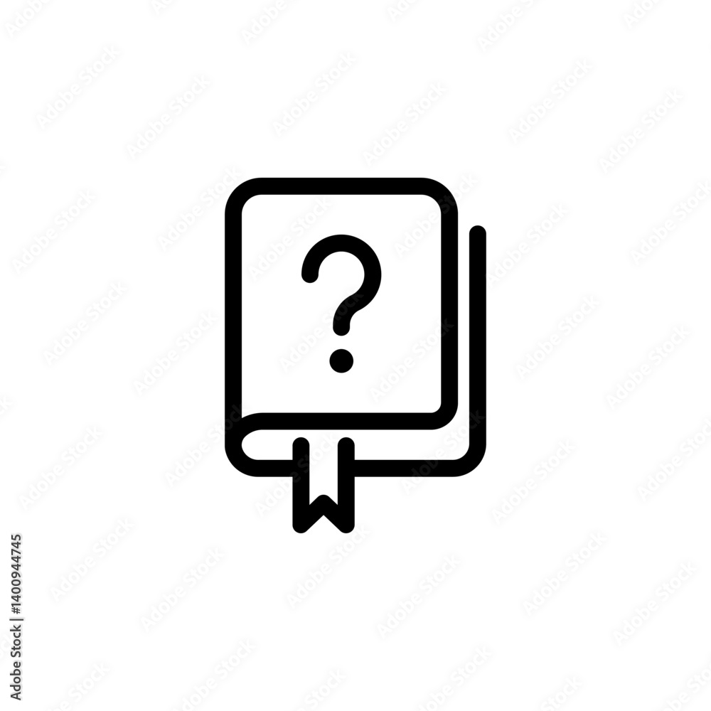 book with question icon. Represents knowledge, learning, education, and unanswered questions. Ideal for educational materials, tutorials, or informational content book with question icon. Represents knowledge, learning, education, and unanswered questions. Ideal for educational materials, tutorials, or informational content