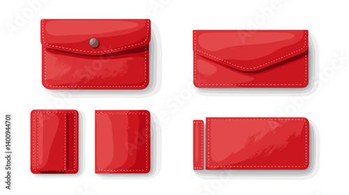 Red Leather Wallets Collection: Various Styles and Sizes