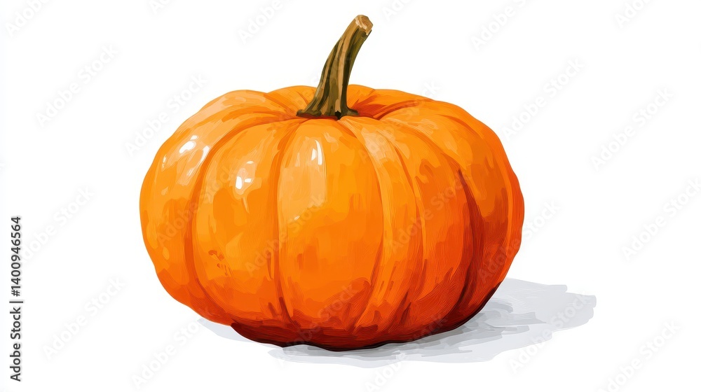 Obraz premium Single Orange Pumpkin Autumn Harvest Vegetable