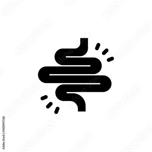 inflamed intestine icon. representing digestive problems, Irritable Bowel Syndrome, bowel disease, for medical and health