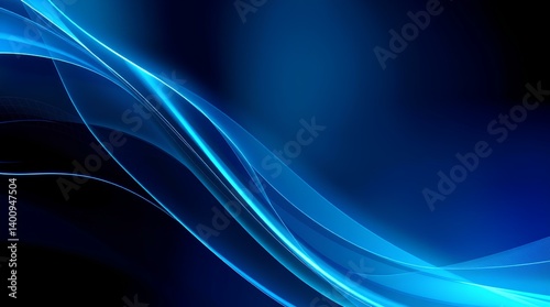 Azure Flow: A Serene Abstract Composition in Deep Blue