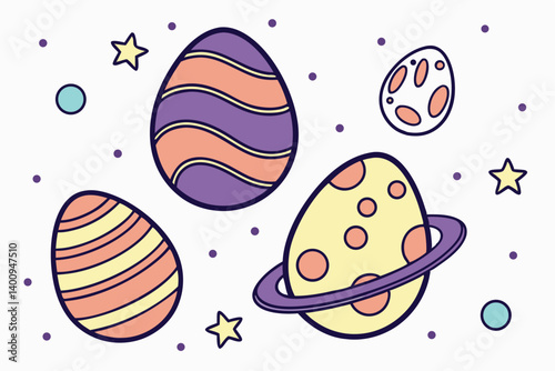 Colorful floral easter egg pattern celebrates spring holiday