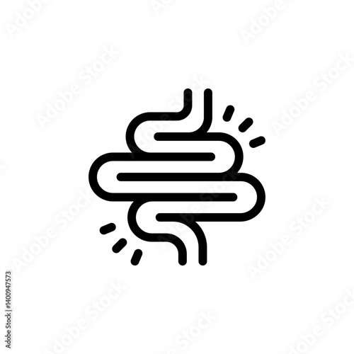 inflamed intestine icon. representing digestive problems, Irritable Bowel Syndrome, bowel disease, for medical and health
