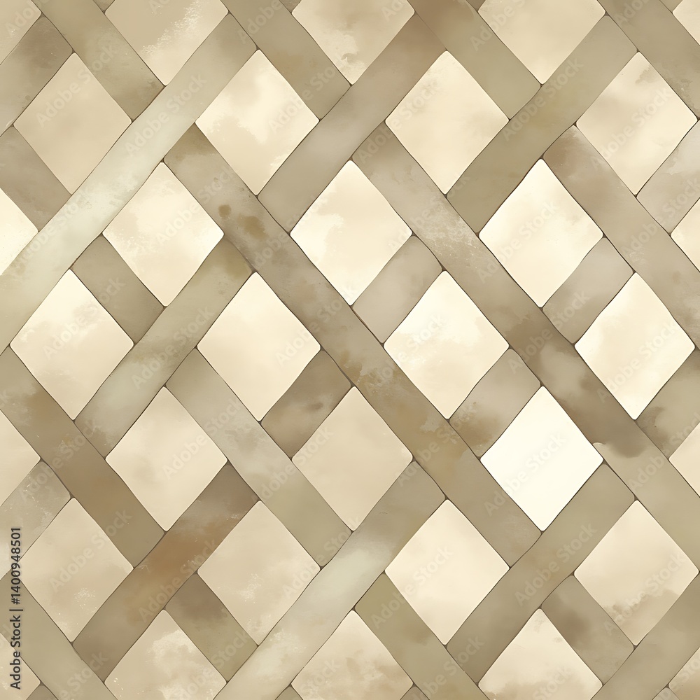 Fototapeta premium Beige Lattice Wall Pattern