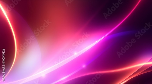 Crimson Radiance: A Symphony of Glowing Curves and Light