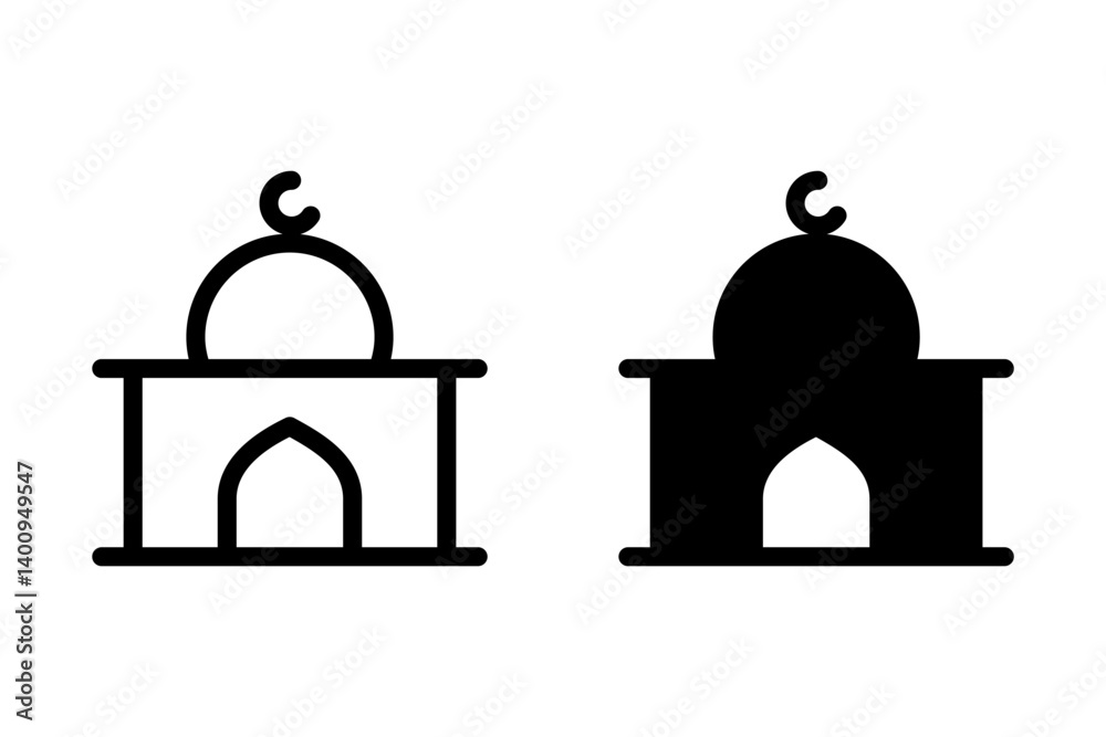 Mosque icon. perfect for web design, mobile apps, and islamic themed projects. Symbol of faith, religion, and community Mosque icon. perfect for web design, mobile apps, and islamic themed projects. Symbol of faith, religion, and community